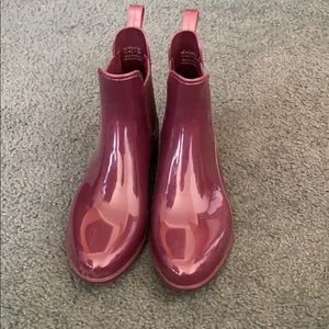 Gap Maroon Rubber Ankle Rain Boots